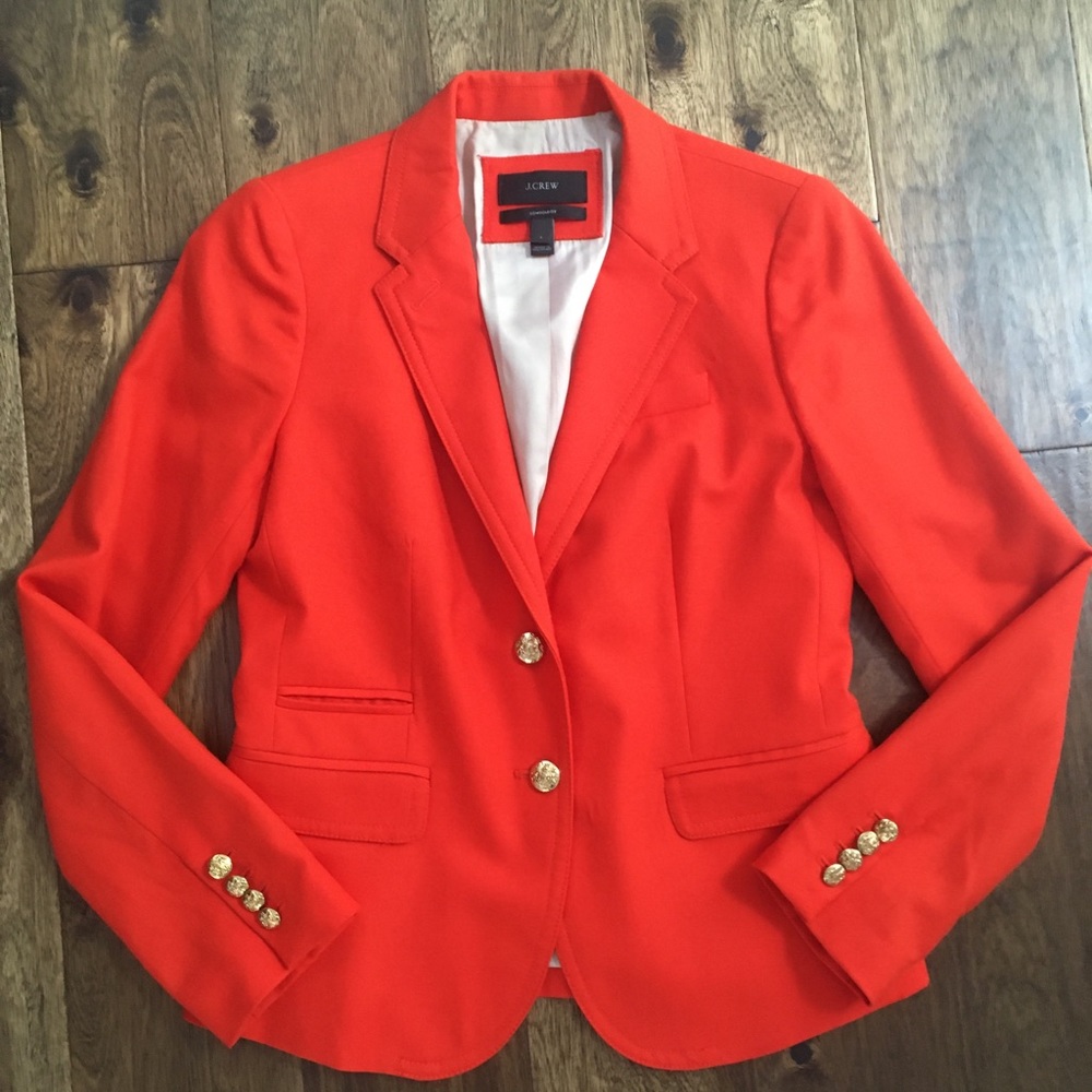 Bold Orange J.Crew Schoolboy Blazer